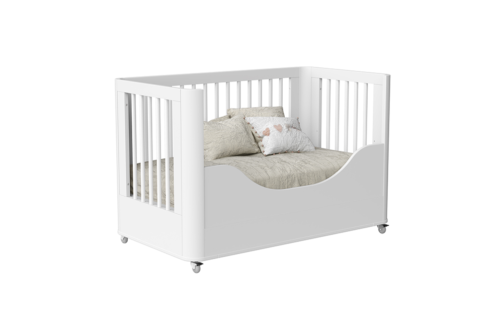 Mini Cama Boom Slim Wheels Branco-Branco